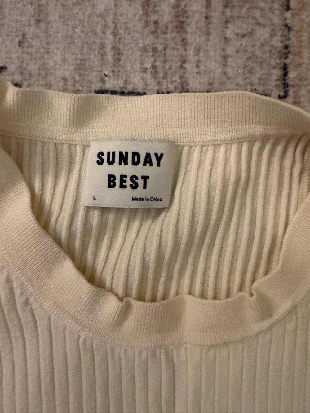 Sunday Best Cream Ribbed Racerback Dress - Picture 3 of 4